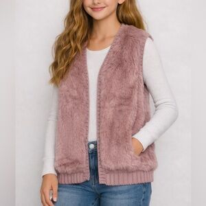 Max Studio Girls Faux Fur Vest NWT